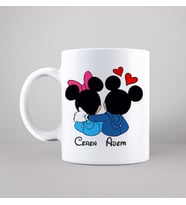 Micky Mouse Sevgili Çift Tasarımlı Kupa Kişiye Özel