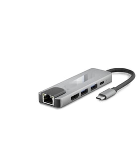Type-C 3.0 Hub Pd Hdmı 4K 30Hz Lan 100M 5 Port 5 Gbps Gri HDX7831