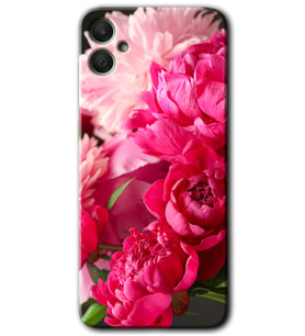 Galaxy A05 Kılıf HD Desen Baskılı Kılıf - Kırmızı Beyaz Gül