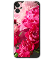 Galaxy A05 Kılıf HD Desen Baskılı Kılıf - Kırmızı Beyaz Gül