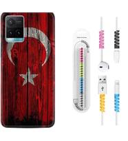 Vivo Y11S Y21S Y20 Y20S Y70 Kılıf Kablo Koruma Spiral Silikon Şanlı Türk Bayrağı 2 1317