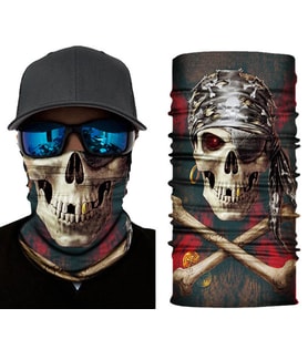 Siyah Korsan Kafatası Baskılı Buff Bandana 30x48 cm