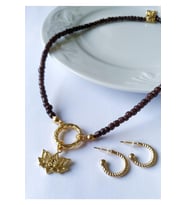 Lotus Çiçeği Kolye Küpe Seti