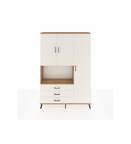 Arges Gardrop 7 Raflı 3 Çekmeceli 3 Kapaklı 132x30x195 Çam-Aytaşı