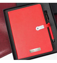 Kişiye Özel 16 GB Hafızalı Usb'li Defter ve Kalem Seti Kırmızı