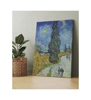 Vincent Van Gogh Selvili Ve Yıldızlı Yol Road With Cypress And Star (8 Farklı Ölçü)