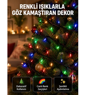 50’li Led Şeffaf Kablolu 5 M Aydınlatma Işık Süsleme Led Yeni Nesil