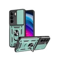 C75 4G Kılıf Pars Lens Yüzüklü Silikon - Yeşil