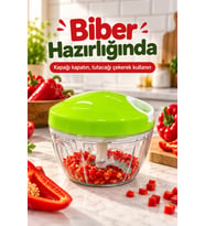 Manuel Sebze Doğrayıcı Çekme Tutacaklı Üç Bıçaklı