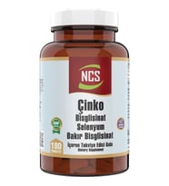 Ncs Çinko Bisglisinat   Bakır Selenium 180 Tablet (Renksiz)