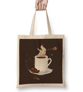 Funny coffee drinKs Art lover Gift Quote - Vintage Retro Rainbow Style Bez Çanta Uzun Saplı