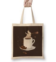 Funny coffee drinKs Art lover Gift Quote - Vintage Retro Rainbow Style Bez Çanta Uzun Saplı