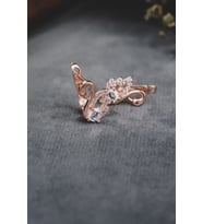 ENCİLİ SİLVER 925 Ayar Gümüş Taşlı Kuğu Model Çocuk J Küpe (Rose)