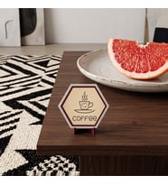 Kahve Tutkunlarına Özel Coffee Temalı Masaüstü Süsü Modern Tasarımıyla Evinize ve Ofisinize Şıklık Katan Obje 10x10 cm, Pudra