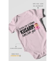 Amcaya Özel Kısa Kollu Bebek Body %100 Pamuk