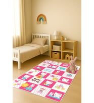 Modern Dijital Baskı Kaymaz Taban Çocuk ve Genç Odası Halısı H0602