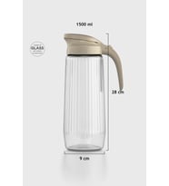 Renga Beluga 1500 ml Gravürlü Cam Sürahi 111021 Pudra (Sütlü Kahve)