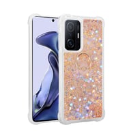 Xiaomi Mi 11T 5G Kılıf Zore Milce Simli Pullu Yüzüklü Kılıf (Gold)