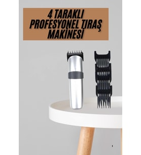 Yeni Nesil Profesyonel Şarjlı Saç Sakal Tıraş Makinesi Ayarlanabilir 4 Taraklı