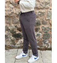 Gd Goldoremi Erkek Slim Fit Beli Lastikli İpli Fermuarlı Likralı Ascoli Kumaş Rahat Jogger (Antrasit)