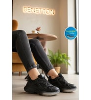 United Colors Of Benetton Füme Bağcıklı Memory Foam Kadın Spor Ayakkabı BNI-11120 G
