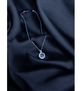 NobbyShop 925 AYAR GÜMÜŞ KOLYE, ZİRKON TAŞLI KOLYE, MİSTİK TOPAZ GÜMÜŞ KOLYE