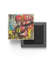 Flash - Baskılı Buzdolap Magneti Kare - 9x9 cm