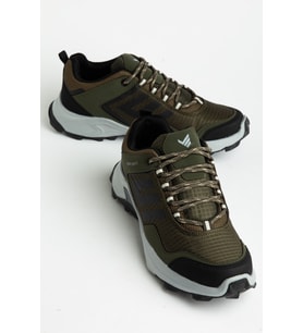 Erkek Treking Spor Ayakkabı Siyah Haki İthal Bağcıklı