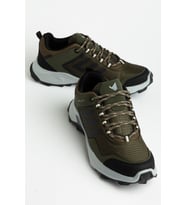 Erkek Treking Spor Ayakkabı Siyah Haki İthal Bağcıklı