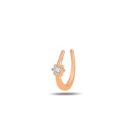 Gümüş rose zirkon taşlı sıkıştırmalı kıkırdak küpe  SGTL11858ROSE
