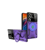 Samsung Galaxy S24 Ultra Kılıf Joy Lens Standlı Kapak - Mor