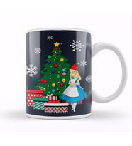 Alice In Wonderland Around The Christmas Tree Kupa Bardak Porselen