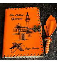 Din Kültürü Öğretmenine Hediye İsme Özel Deri Defter (Turuncu)