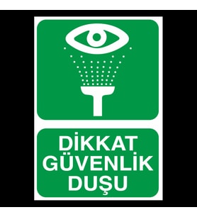 Dikkat Güvenlik Duşu Uyarı Levhası 60x90cm (Karışık)