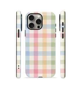 iPhone 15 Pro Vorian Çift Katmanlı Kılıf Pastel Gingham