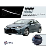 Toyota Corolla Krom Arka Tampon Üstü Koruma 2020 üzeri Sedan P,Çelik (Taşlı)