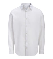 Jack & Jones JJESUMMER Linen Blend Erkek Keten Karışımlı Uzun Kollu Gömlek Yazlık (Beyaz)