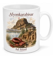 Afyonkarahisar Karahisar Kalesi Eber Gölü Frig Vadisi Sucuk Temalı Kupa Bardak Hediye