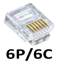 Telefon 6pinli Jak Fişi 6P/6C RJ12 - 100Adet