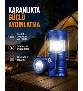 Güneş Enerjisiyle Çalışan Kamp Feneri Hafif Portatif Uzun Ömürlü