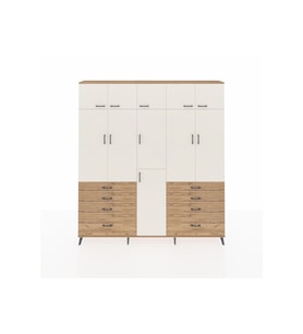 Arges Dolap 8 Raflı 8 Çekmeceli 3 Askılı 220x30x243 Çam-Aytaşı/Çam