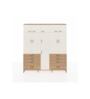 Arges Dolap 8 Raflı 8 Çekmeceli 3 Askılı 220x30x243 Çam-Aytaşı/Çam