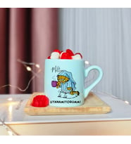 Garfield ( Uyanamıyorum ) Tasarımlı Kişiye Özel Yeşil Türk Kahvesi Fincanı