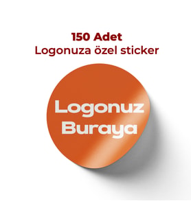 Logo Sticker - Logonuza Özel Sticker Seti 150 Adet Sticker 4x4 cm Ölçü Değiştirilebilir