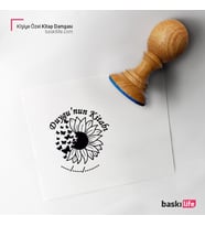 Papatya Kelebek Kişiye Özel Kitap Damgası Kitap Mührü Kaşe Kitap Mühür Özel Damga 422