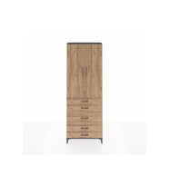 Arges Dolap 4 Raflı 5 Çekmeceli 2 Kapaklı 88x30x243 Antrasit-Çam