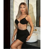Amora Secret Zincir Detaylı Göğüs Dekolteli Siyah Mini Club Elbisesi