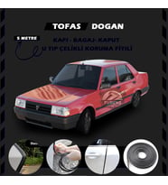 Tofaş Doğan Oto Araç Kapı Koruma Fitili 5metre Parlak Siyah Renk