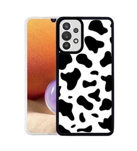Samsung Galaxy A32 4G Uyumlu Kılıf Zore M-Fit Desenli Kapak (Siyah-Bej)
