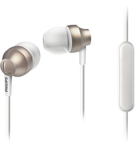 SHE3855GD/00 in-ear kulaklık, mikrofon (yüksek kaliteli tasarım, güçlendirilmiş kablo, zengin bas) Gümüş 6925970709347